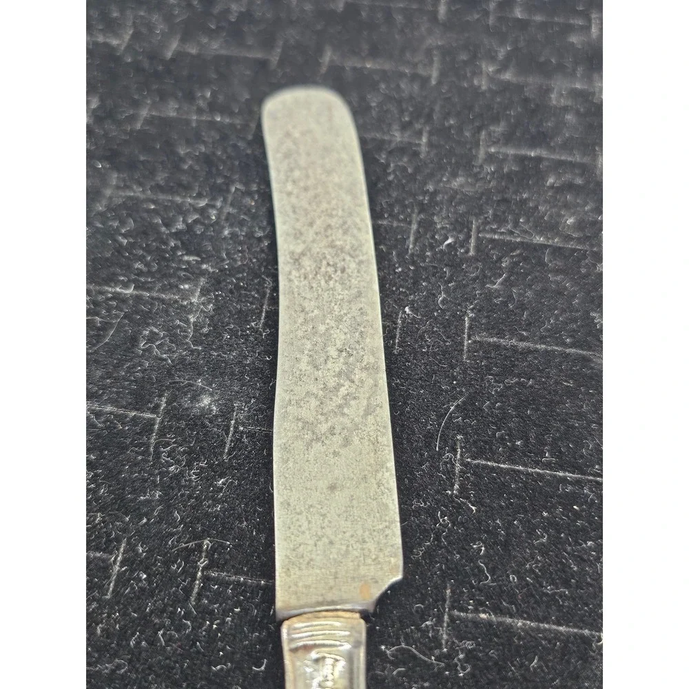 Butter Spreader Sterling Silver Handle Floral Art Nouveau Antique Silver